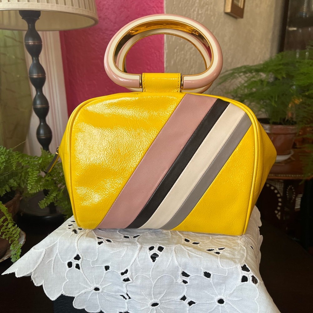 Tory Burch Half Moon Lemon Drop Satchel/Crossbody